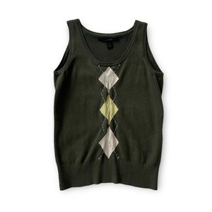 Express argyle sweater vest silk/angora blend